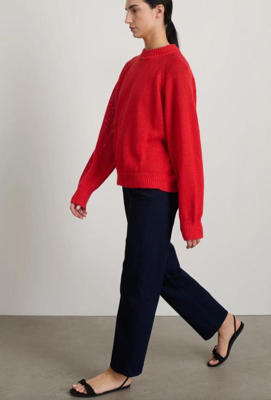  비사이드 풀오버 B 사이드 린드 니트 크루 제라늄 - B SIDES