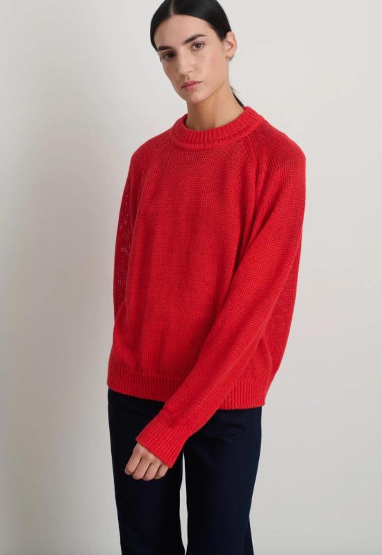  비사이드 풀오버 B 사이드 린드 니트 크루 제라늄 - B SIDES