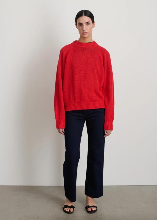  비사이드 풀오버 B 사이드 린드 니트 크루 제라늄