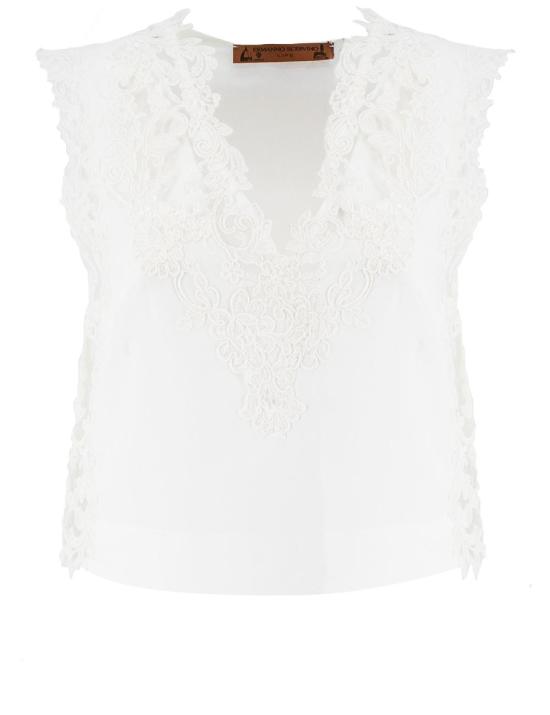 25SS 에르마노 설비노 탑 D464L606OVZ 10601 10601 BRIGHT WHITE OTTICO