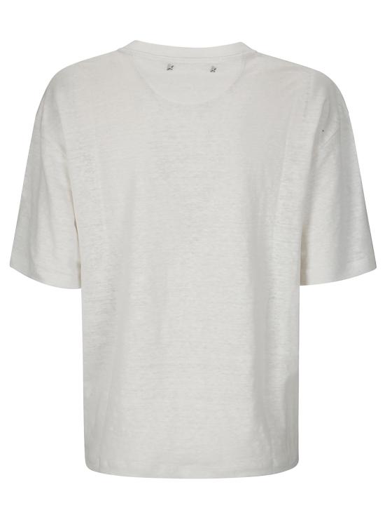 25SS 골든구스 반팔 티셔츠 GWP01874P001891 11421 HERITAGE WHITE BLACK - GOLDEN GOOSE