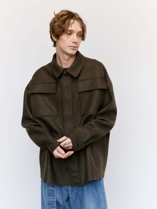  질샌더 긴팔 셔츠 질 샌더 피클 더블 페이스 컴팩트 울