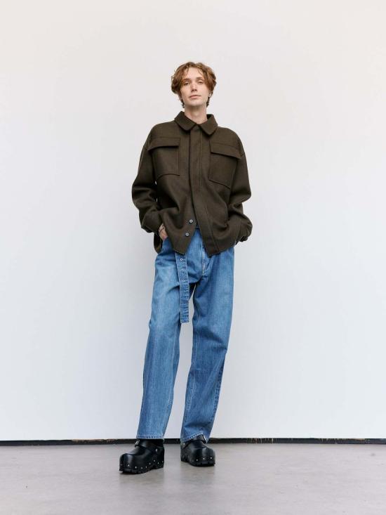  질샌더 긴팔 셔츠 질 샌더 피클 더블 페이스 컴팩트 울 - JIL SANDER