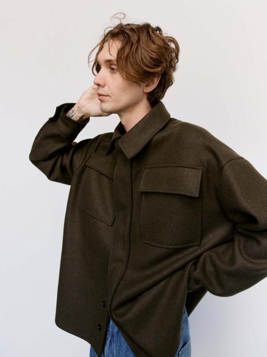  질샌더 긴팔 셔츠 질 샌더 피클 더블 페이스 컴팩트 울 - JIL SANDER