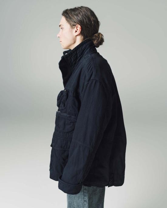  MM6 메종마르지엘라 데님 자켓 Mm6 Maison Margiela 워시드 블랙 데님 패딩 택티컬 재킷 - MM6 MAISON MARGIELA