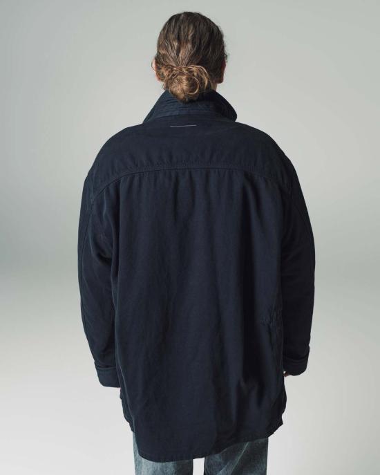  MM6 메종마르지엘라 데님 자켓 Mm6 Maison Margiela 워시드 블랙 데님 패딩 택티컬 재킷 - MM6 MAISON MARGIELA
