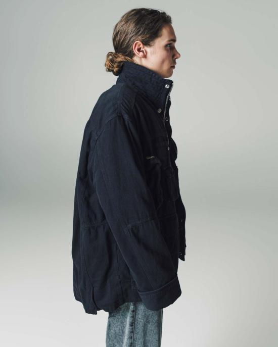  MM6 메종마르지엘라 데님 자켓 Mm6 Maison Margiela 워시드 블랙 데님 패딩 택티컬 재킷 - MM6 MAISON MARGIELA