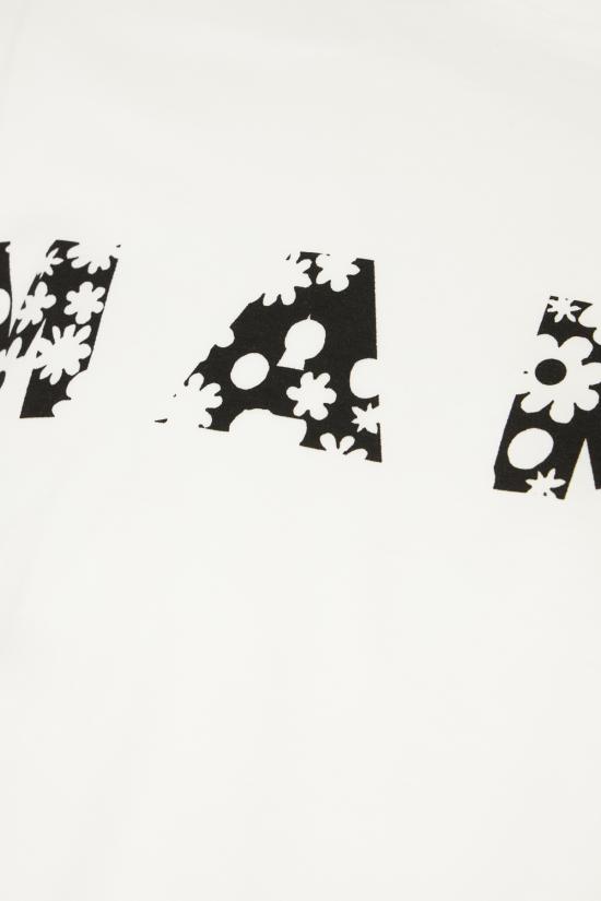 25SS 마르니 반팔 티셔츠 HUMU0223IPUSCX50FLW01 LILY WHITE DOM - MARNI