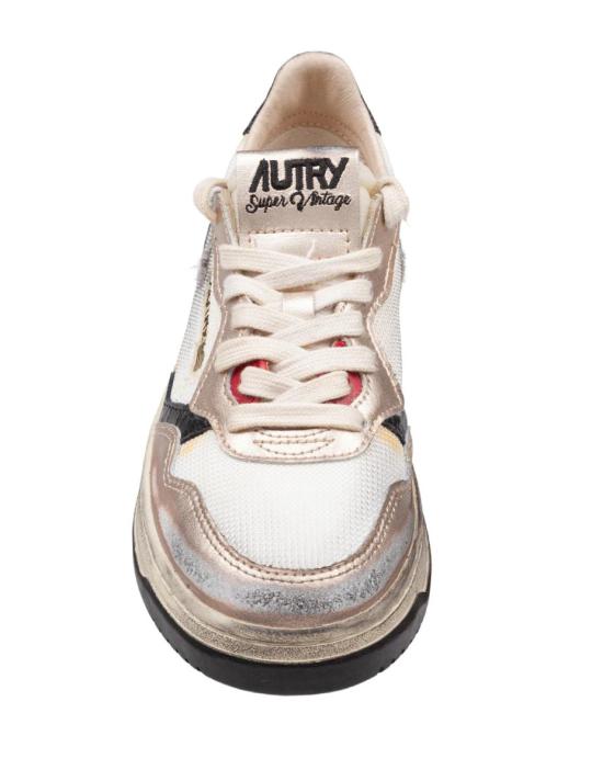 26SS 오트리 슈퍼 빈티지 메달리스트 로우 레더 스니커즈 AVLW MS09 WHITE GOLD BLACK DOM - AUTRY