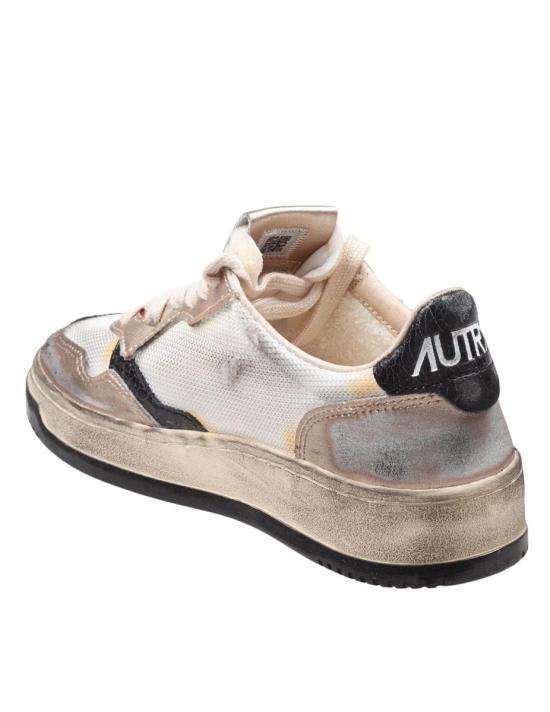 26SS 오트리 슈퍼 빈티지 메달리스트 로우 레더 스니커즈 AVLW MS09 WHITE GOLD BLACK DOM - AUTRY
