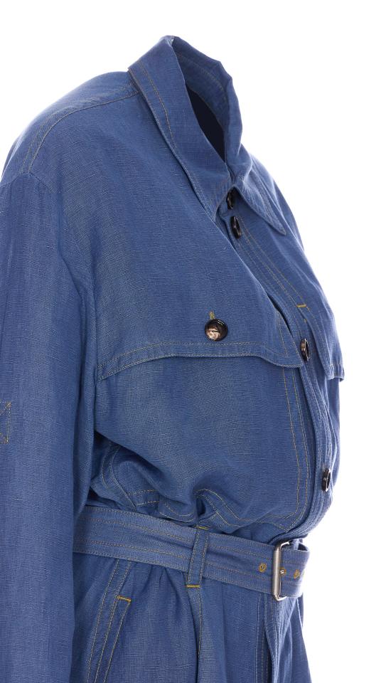 25SS 보테가베네타 미디 원피스 808563 V4CX04000 Blue - BOTTEGA VENETA