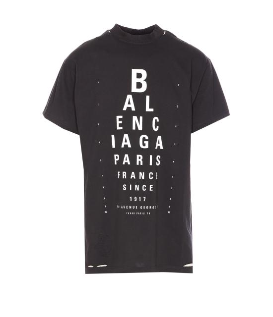 25SS 발렌시아가 반팔 티셔츠 811688 TRVU69034 Black