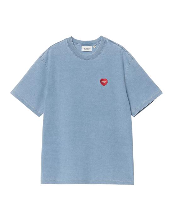 25SS 칼하트 WIP 반팔 티셔츠 티셔츠 여성 I034648 9MGD INGO 라이트 블루 가먼트 다이 카하트 WIP