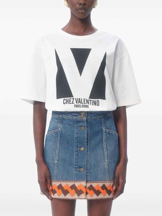 25SS 발렌티노 가라바니 반팔 티셔츠 6B3MG24H95WA03 Cream - VALENTINO GARAVANI