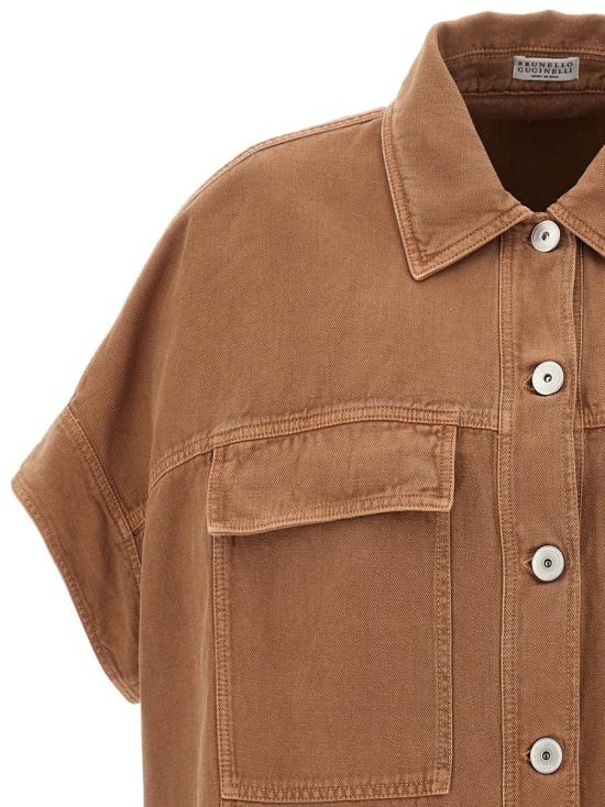 25SS 브루넬로 쿠치넬리 셔츠 ML996FX726C2867 BROWN - BRUNELLO CUCINELLI