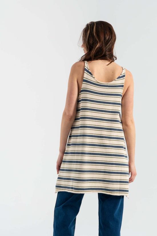  Idun 숏 원피스 Thea 드레스 머랭 카키/타히티 스트라이프 - OTHER BRANDS