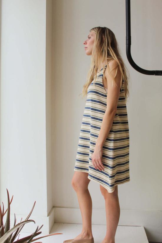  Idun 숏 원피스 Thea 드레스 머랭 카키/타히티 스트라이프 - OTHER BRANDS