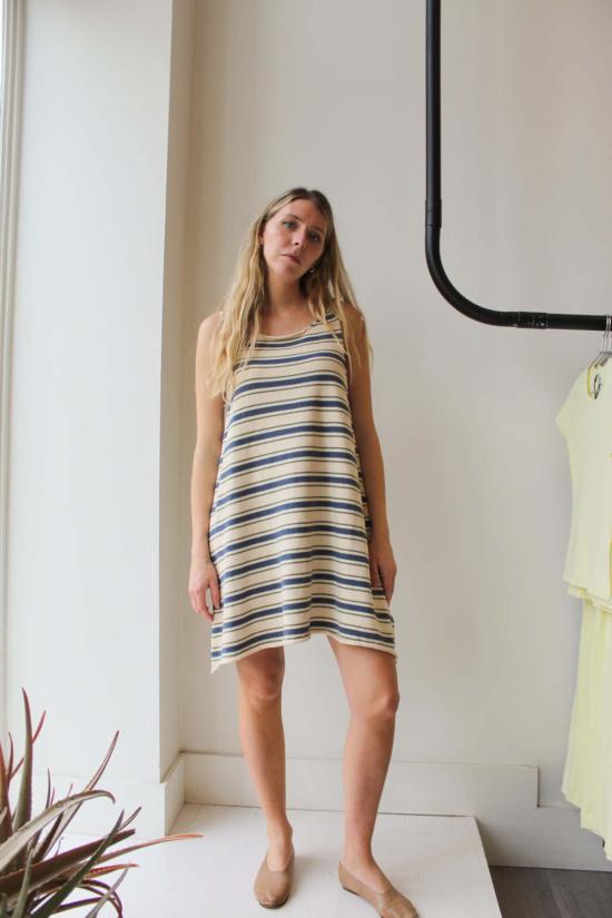  Idun 숏 원피스 Thea 드레스 머랭 카키/타히티 스트라이프 - OTHER BRANDS