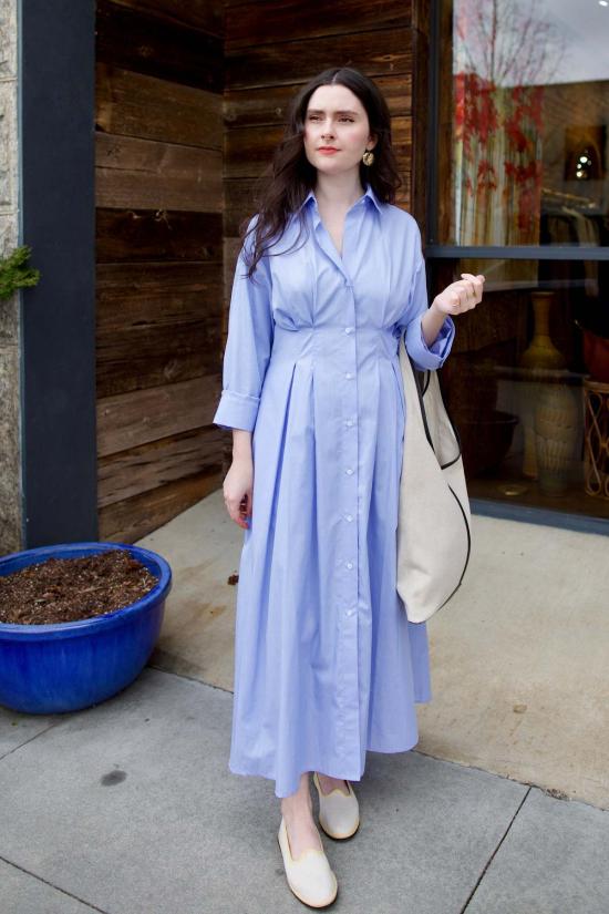  티더블유피 롱 원피스 Twp M 드레스 옥스포드 블루