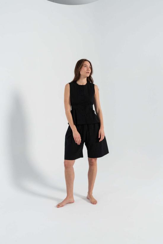  이둔 베스트 플로 웨이스트코트 블랙 - IDUN