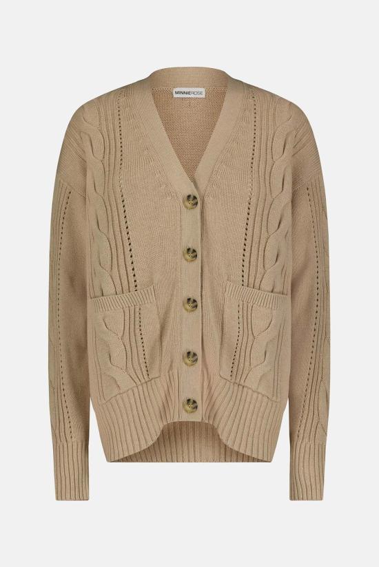  미니 로즈 가디건 코튼 캐시미어 오버사이즈 카디건 브라운 슈거 - MINNIE ROSE