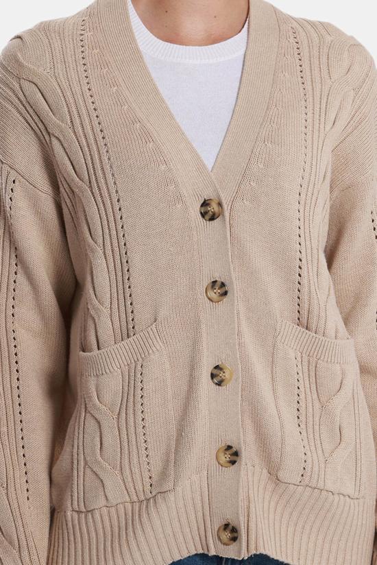  미니 로즈 가디건 코튼 캐시미어 오버사이즈 카디건 브라운 슈거 - MINNIE ROSE