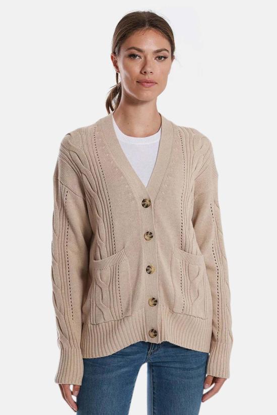  미니 로즈 가디건 코튼 캐시미어 오버사이즈 카디건 브라운 슈거