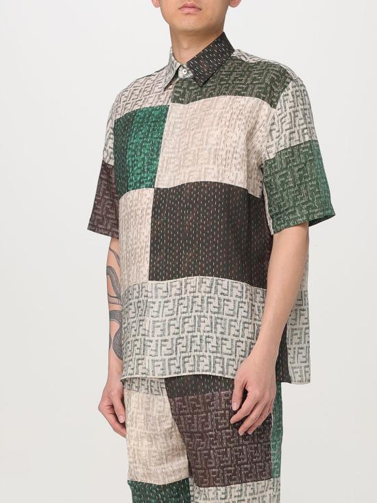 25FW 펜디 반팔 셔츠 FS0795AU73 F1RFY Beige - FENDI