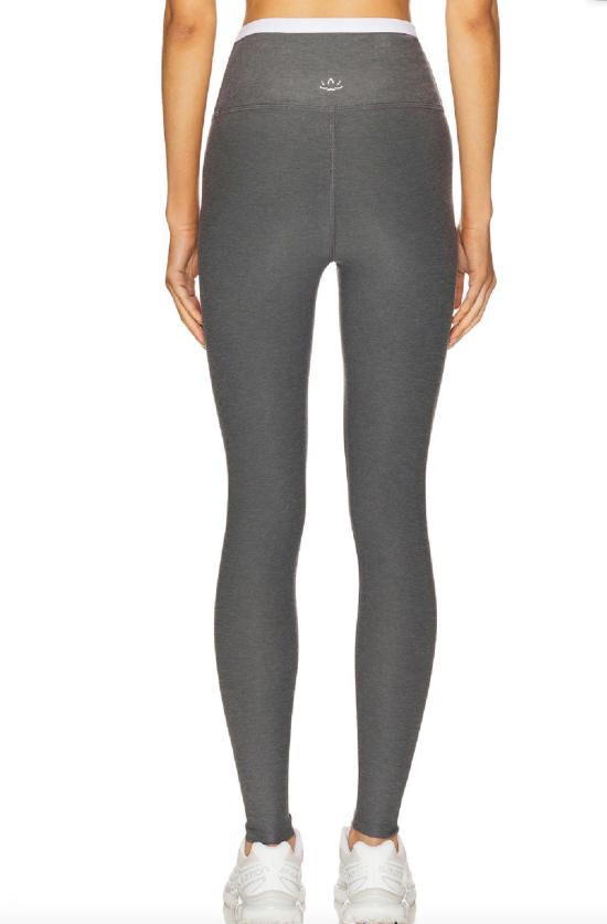  비욘드 요가 레깅스 Beyond Yoga Spacedye Outlines 하이웨이스트 미디  True Gray Heather - BEYOND YOGA