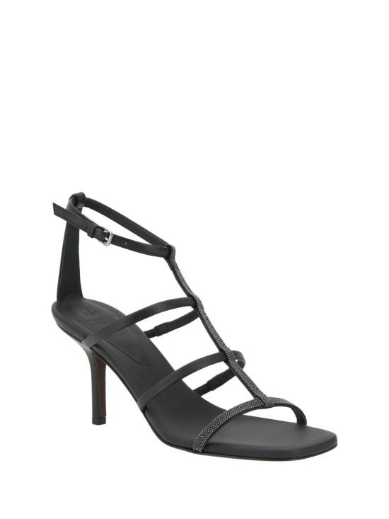 25SS 브루넬로 쿠치넬리 샌들 MZSKC2982 C101 Black - BRUNELLO CUCINELLI