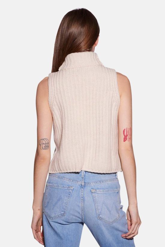  더 타일 클럽 터틀넥 타일 클럽 마야 캐시미어 슬리브리스  베이지 - THE TILE CLUB