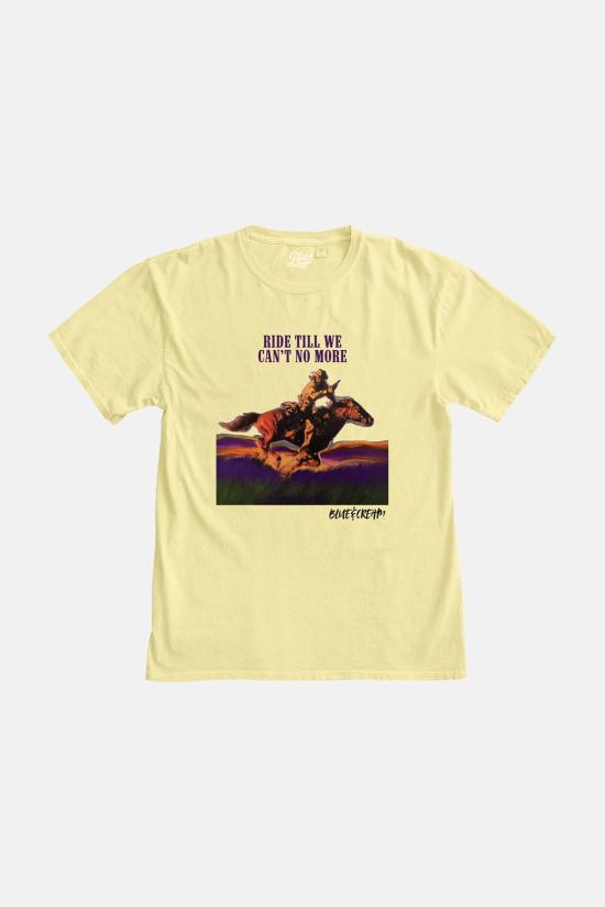  [키즈] 블루&크림 티셔츠 키즈  유아용 라이드 틸 위 캔트 노 모어 티 버터