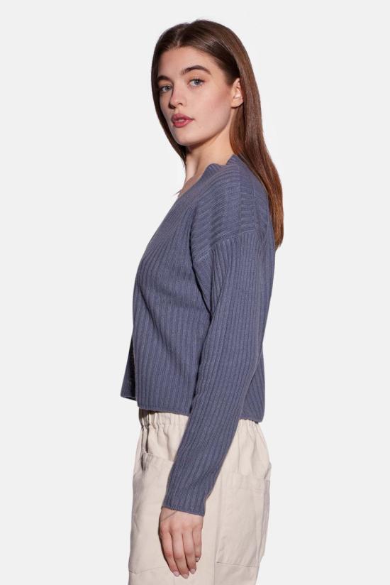  더 타일 클럽 가디건 타일 클럽 비아트리스 리브 카디건 스틸 그레이 - THE TILE CLUB