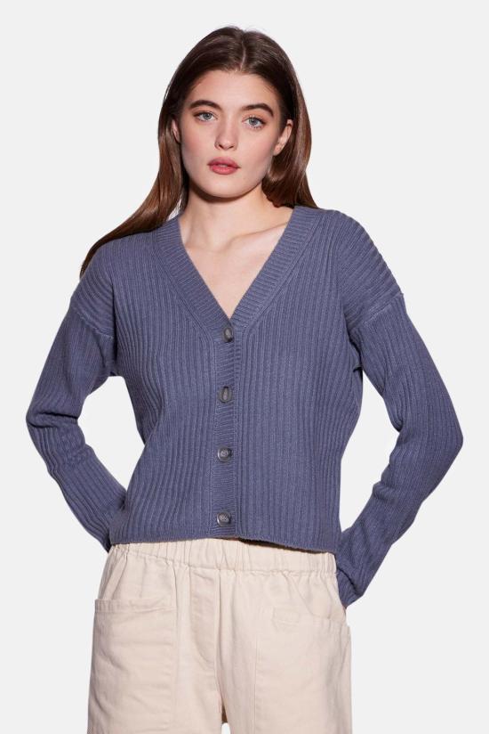  더 타일 클럽 가디건 타일 클럽 비아트리스 리브 카디건 스틸 그레이