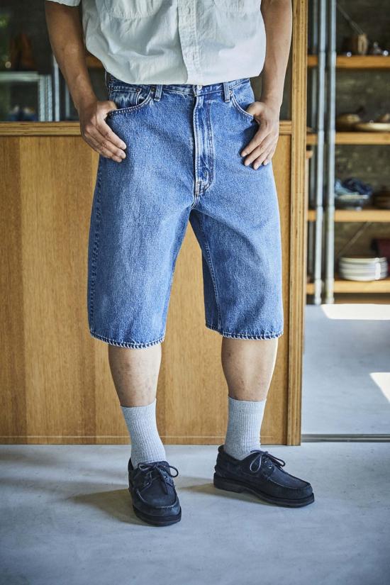  오어슬로우 데님 숏팬츠 Orslow 슈퍼 대드핏 반바지 데님 중고