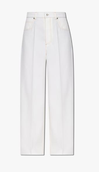 25SS 보테가베네타 스트레이트 팬츠 825519V0B30 9317 White