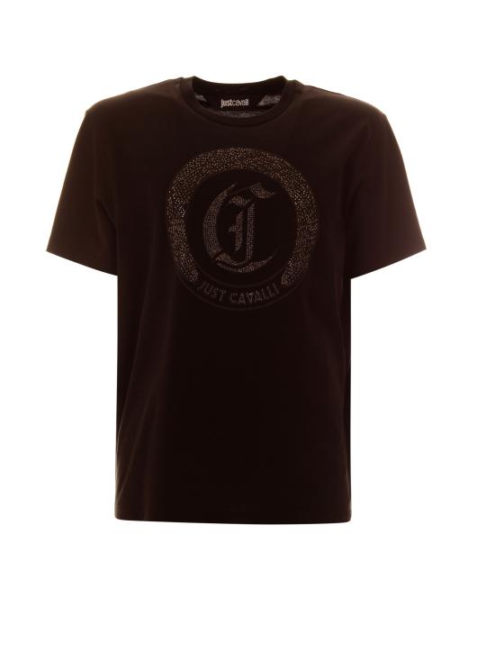 25SS 저스트까발리 반팔 티셔츠 78OAHE22 CJ110899 Black