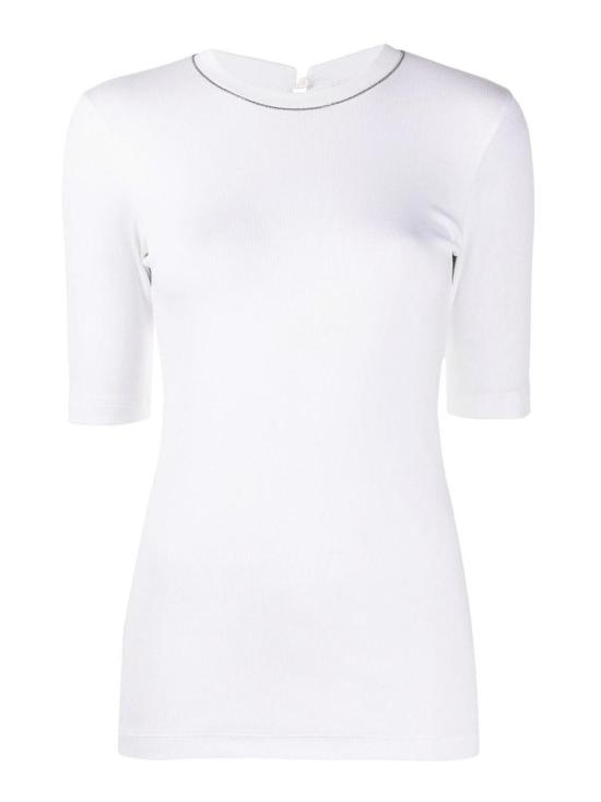 26SS 브루넬로 쿠치넬리 모닐리 장식 니트탑 M0TC8BJ310C159 White