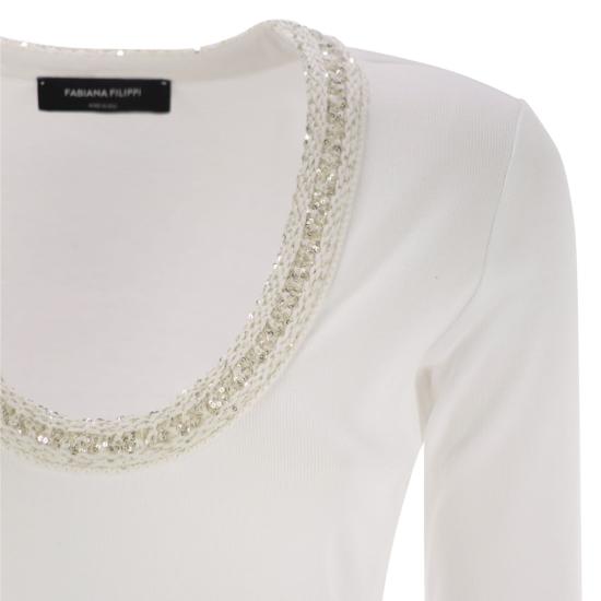 25SS 파비아나 필리피 반팔 티셔츠 JED275F151 WHITE - FABIANA FILIPPI