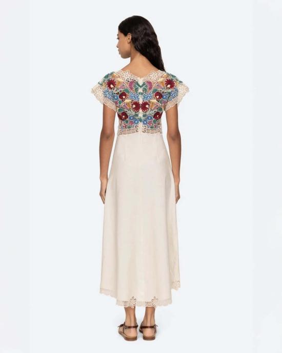  씨뉴욕 롱 원피스 Sea Ny Katharine 자수 V넥 드레스 멀티 - SEA NY