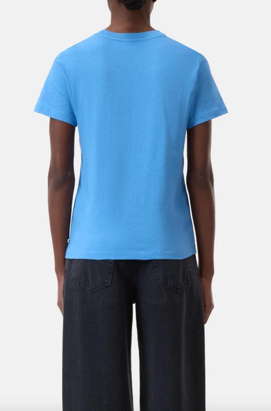  클로즈드 반팔 티셔츠 닫힌 기본 코튼 티셔츠 블루 - CLOSED