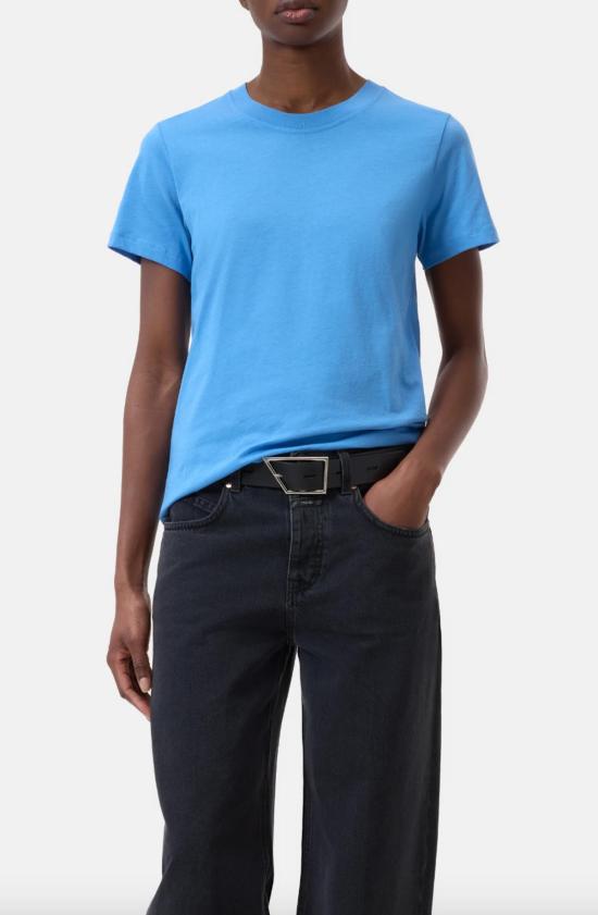  클로즈드 반팔 티셔츠 닫힌 기본 코튼 티셔츠 블루 - CLOSED