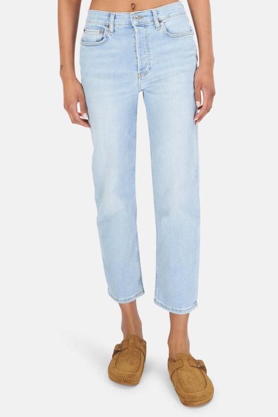  리던 데님 팬츠 70년대 스토브 파이프 리버 페이드 재/완성