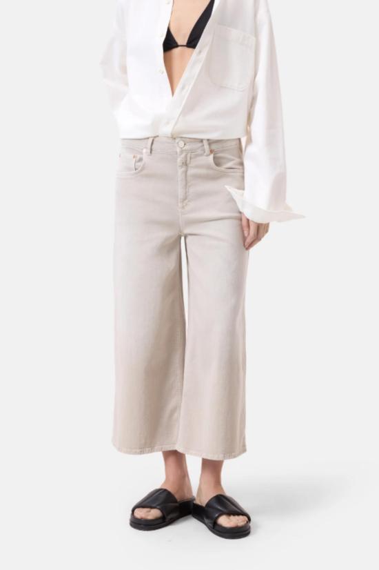  클로즈드 데님 팬츠 리나 와이드 레그 크롭 진 소프트 베이지 - CLOSED