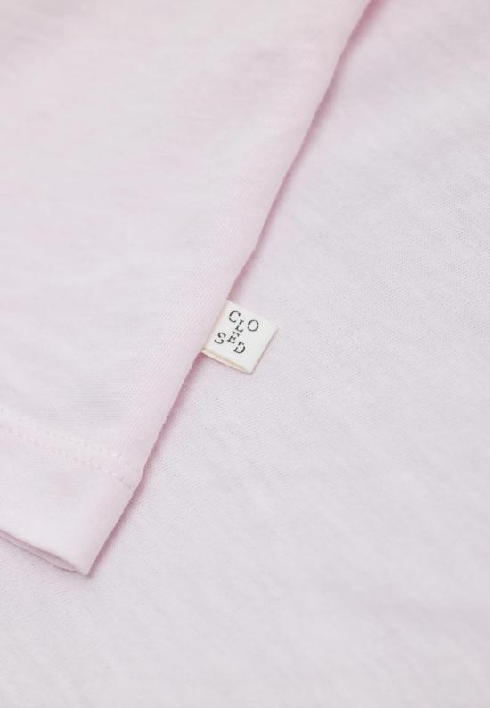  클로즈드 반팔 티셔츠 닫힌 기본 코튼 티셔츠 핑크 - CLOSED