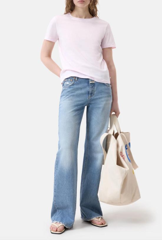  클로즈드 반팔 티셔츠 닫힌 기본 코튼 티셔츠 핑크 - CLOSED