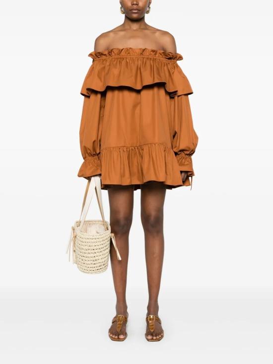 25SS 생로랑 숏 원피스 820312Y3A99 CARAMEL - SAINT LAURENT
