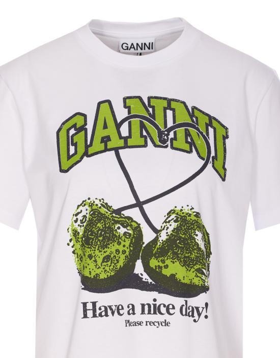 25SS 가니 반팔 티셔츠 T4291151 BRIGHT WHITE DOM - GANNI