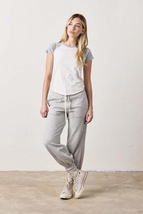  NSF 반팔 티셔츠 Nsf Tommy Colorblock Raglan Crew 아이보리 및 헤더 그레이 - OTHER BRANDS