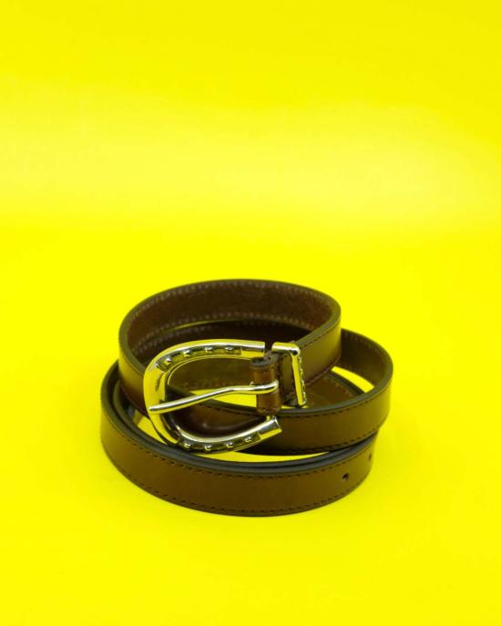  더 레터스 가죽 벨트 레터스 초콜릿 카우하이드 양면 말굽 롱